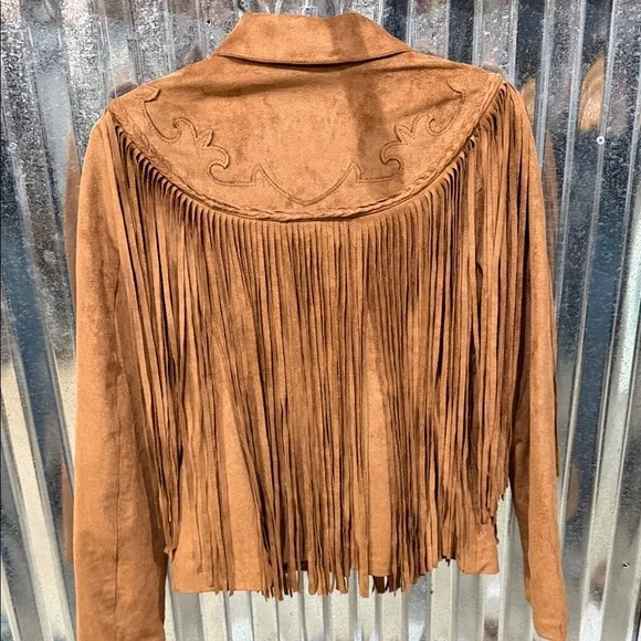 Panhandle Slim Tan Suede Fringe Western Jacket - Picture 2 of 3